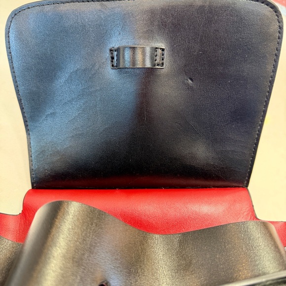 Mansur Gavriel Minimalist Leather Backpack in Black with Red Interior - Picture 10 of 14